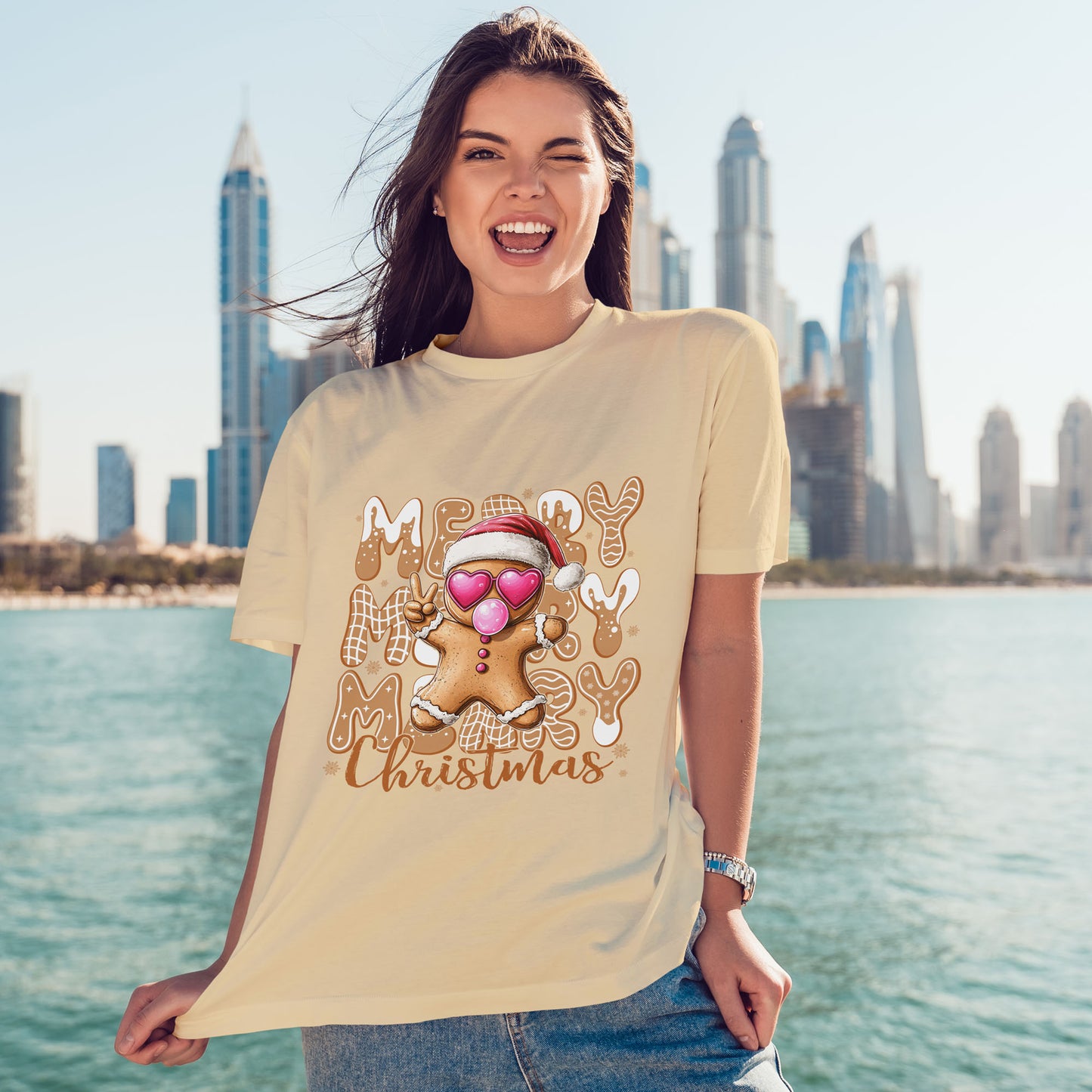 Merry Christmas Gingerbread T-Shirt - Funny Holiday Cookie Tee