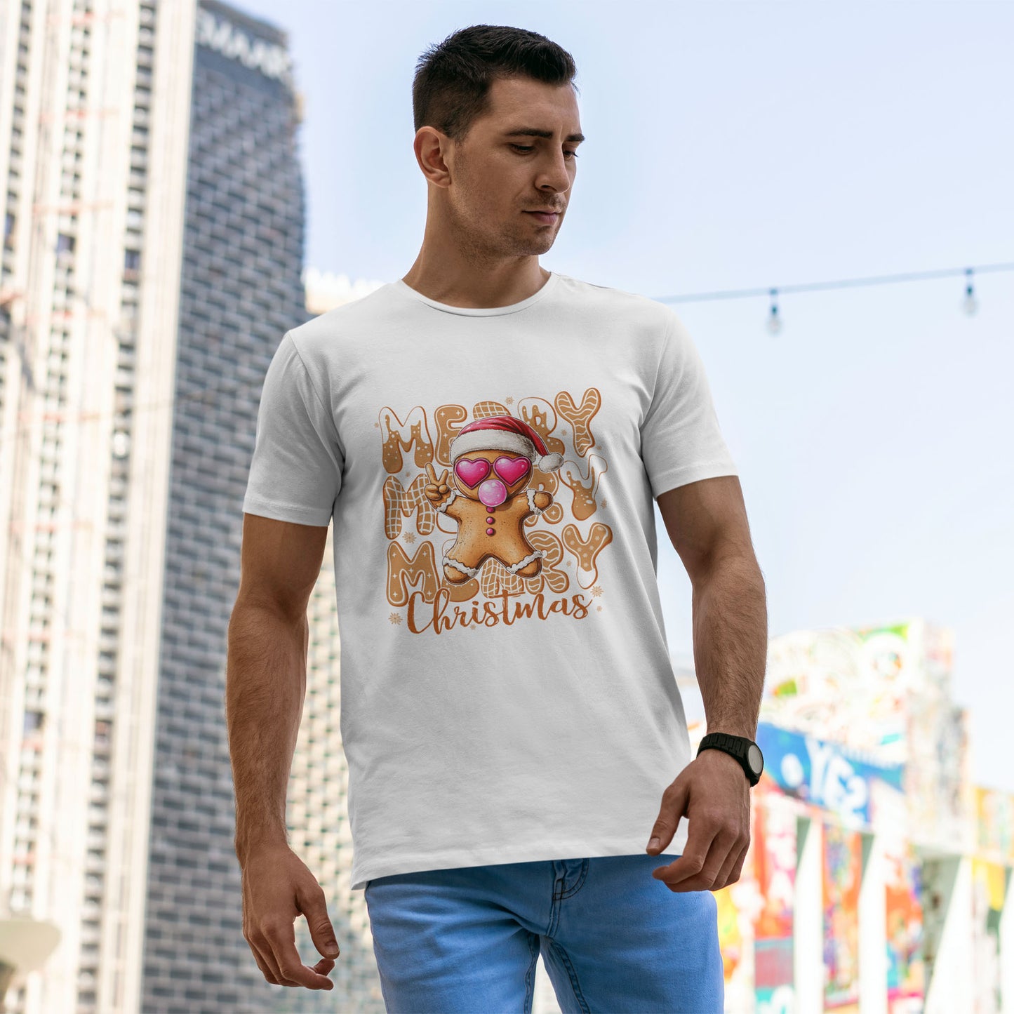 Merry Christmas Gingerbread T-Shirt - Funny Holiday Cookie Tee