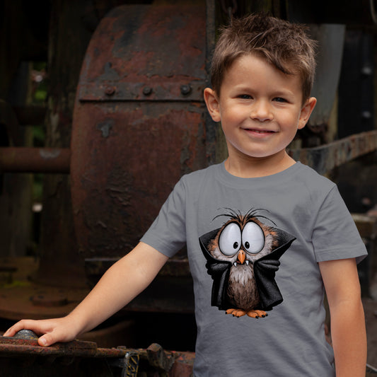 Vampire Owl Kids T-Shirt - Cute Big Eyes Toddler Halloween Tee