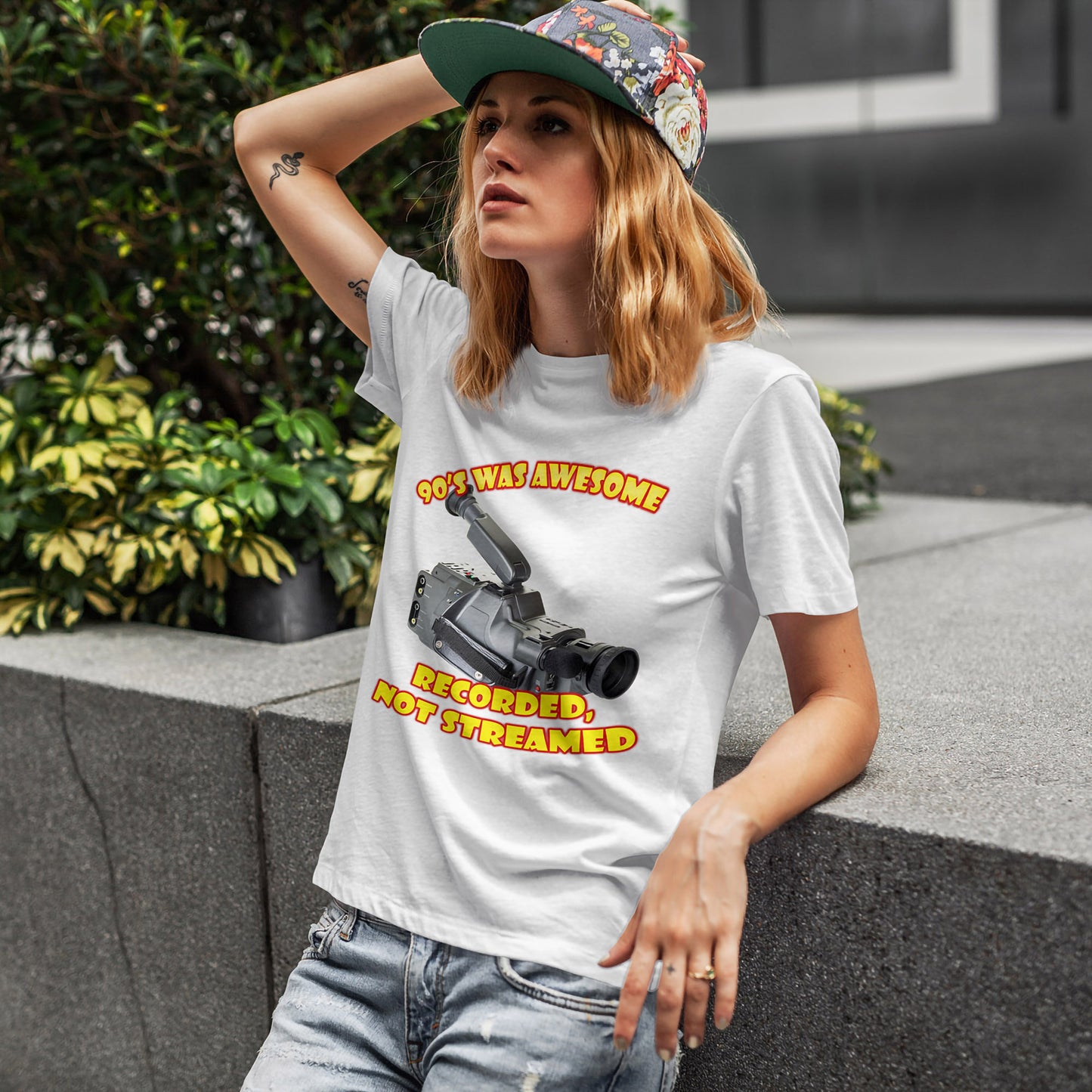 Aufgenommenes, nicht gestreamtes T-Shirt – 90er-Jahre-Camcorder-T-Shirt