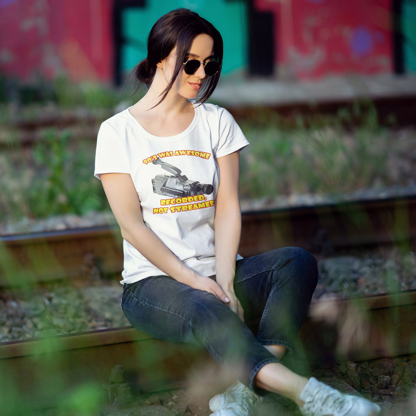 Aufgenommenes, nicht gestreamtes T-Shirt – 90er-Jahre-Camcorder-T-Shirt