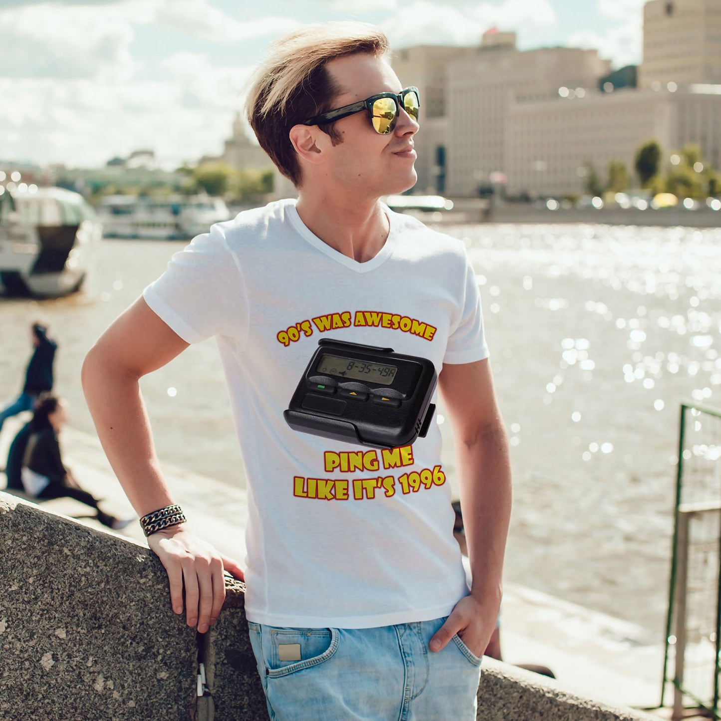 Ping Me Like It's 1996 T-Shirt - Retro Pager Tee