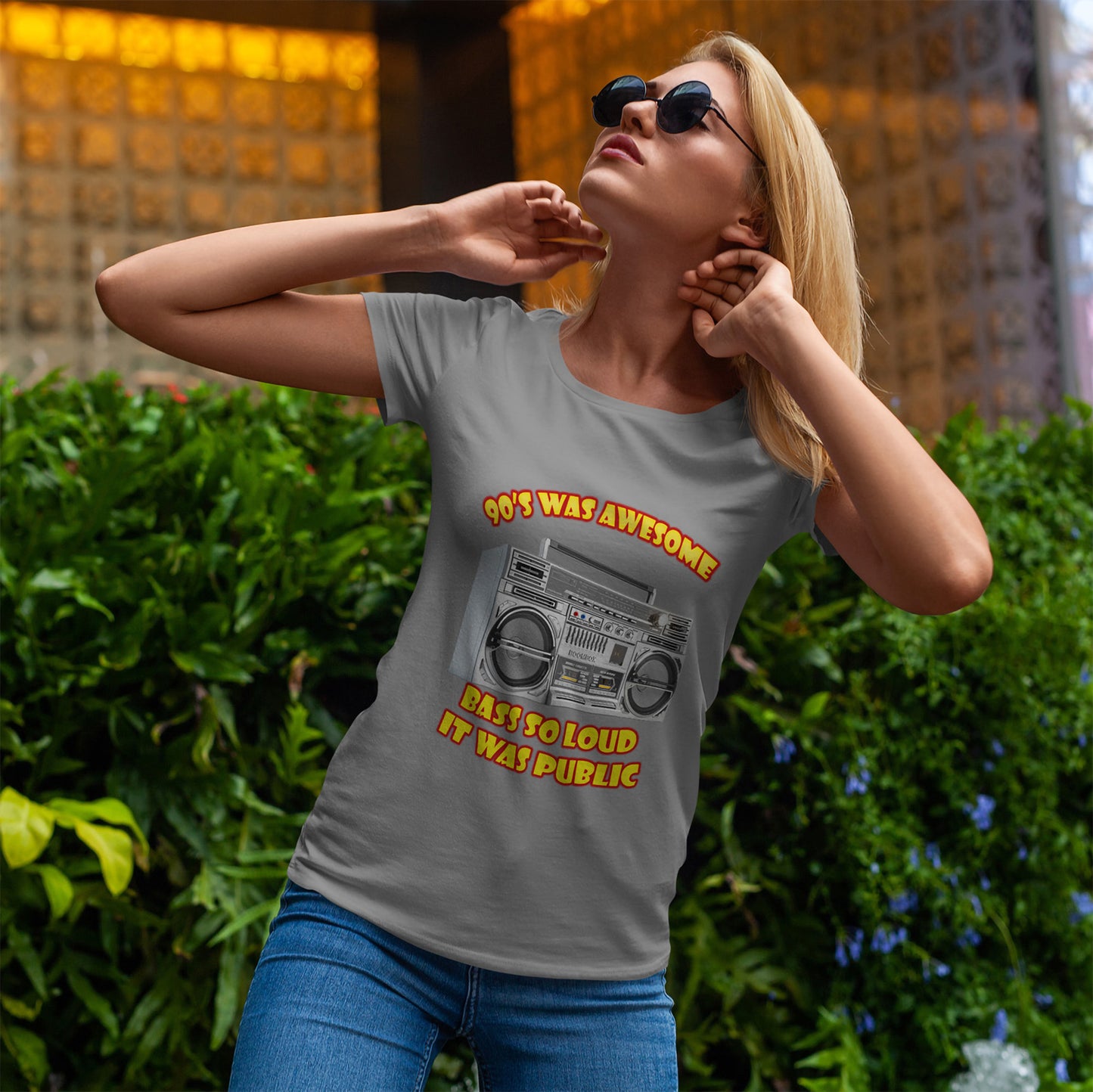 Bass So Loud It Was Public T-Shirt - Retro Boombox 90s Tee