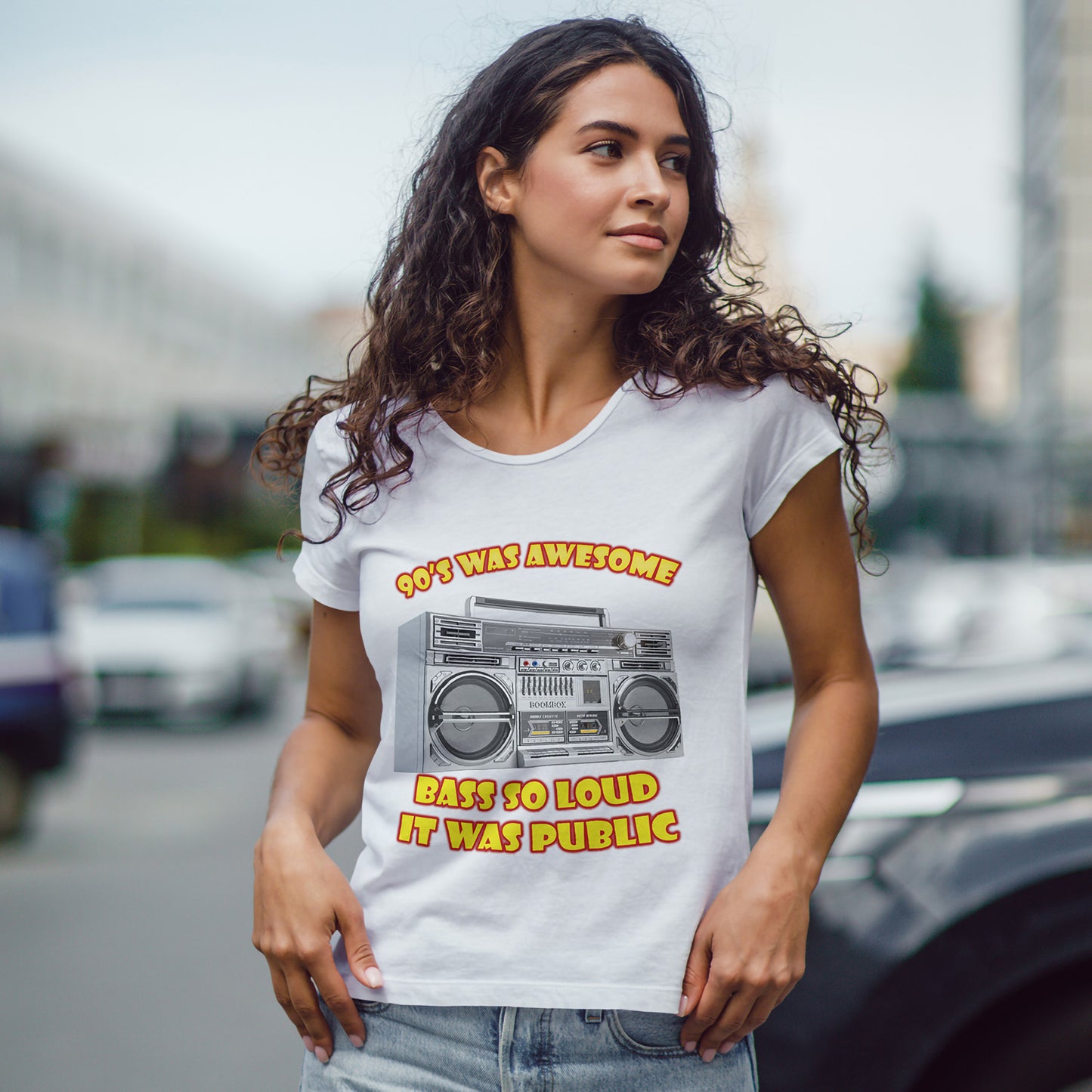 Bass So Loud It Was Public T-Shirt - Retro Boombox 90s Tee
