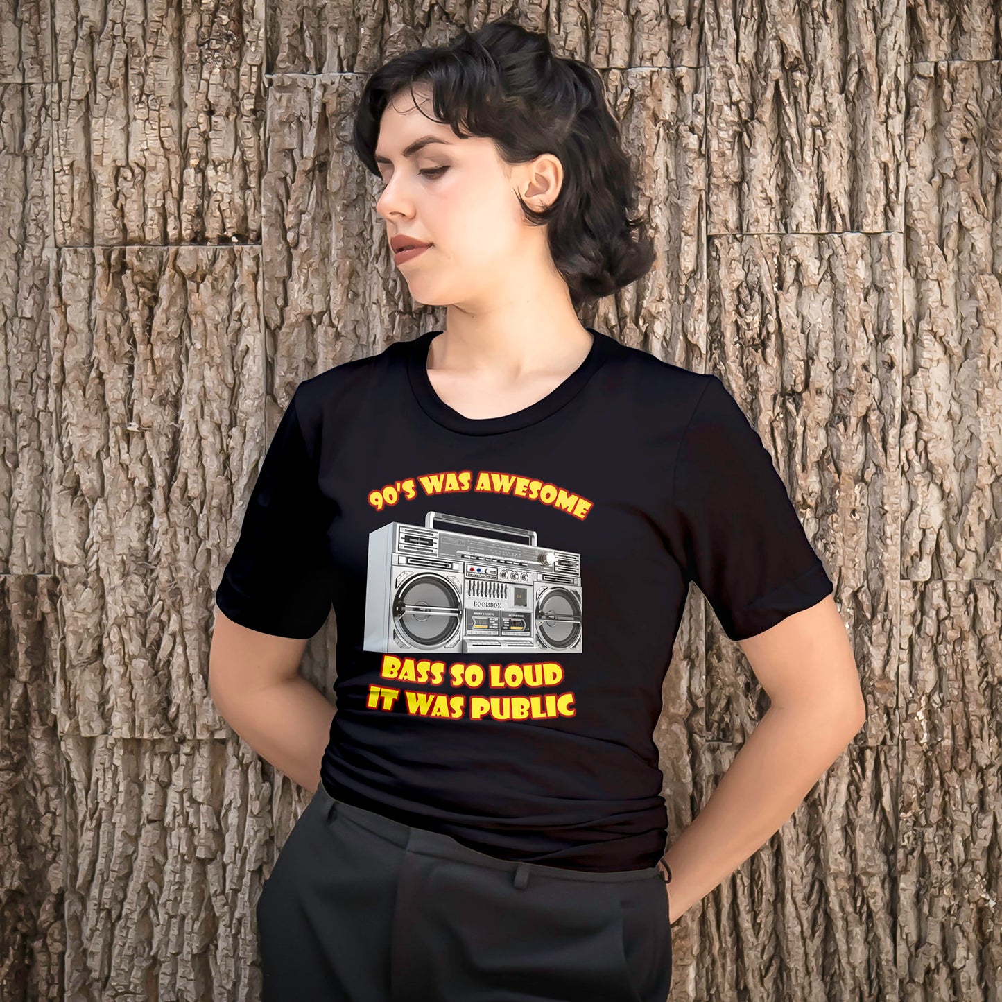 Bass So Loud It Was Public T-Shirt - Retro Boombox 90s Tee