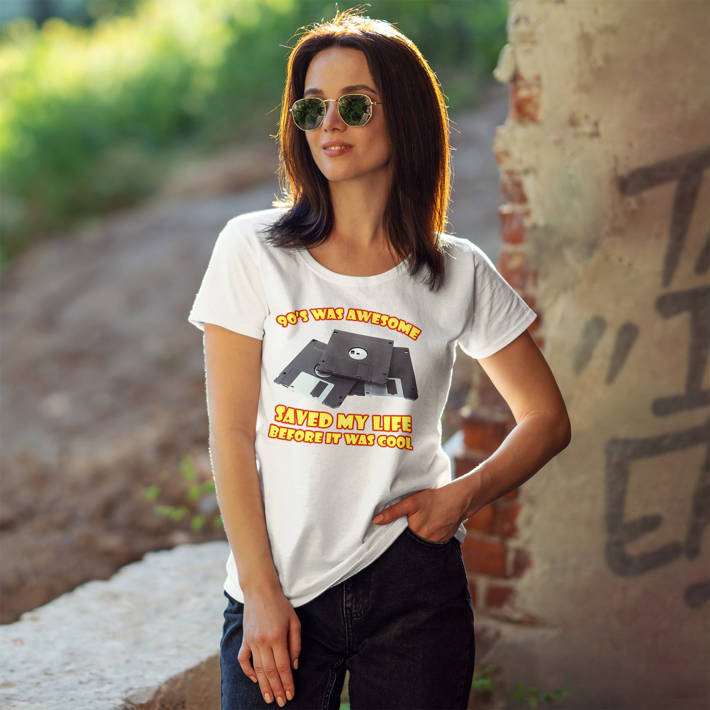 T-Shirt „Rettete mein Leben, bevor es cool war“ – Retro-Diskette