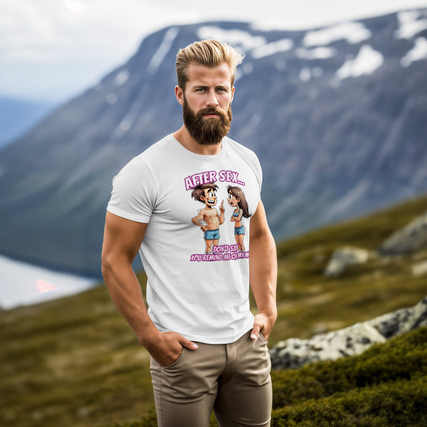 After Sex Don't Say You Remind Me of My Mom Shirt - Funny Cringe Cartoon Tee - Dark Dating Humor T-Shirt for Awkward Souls