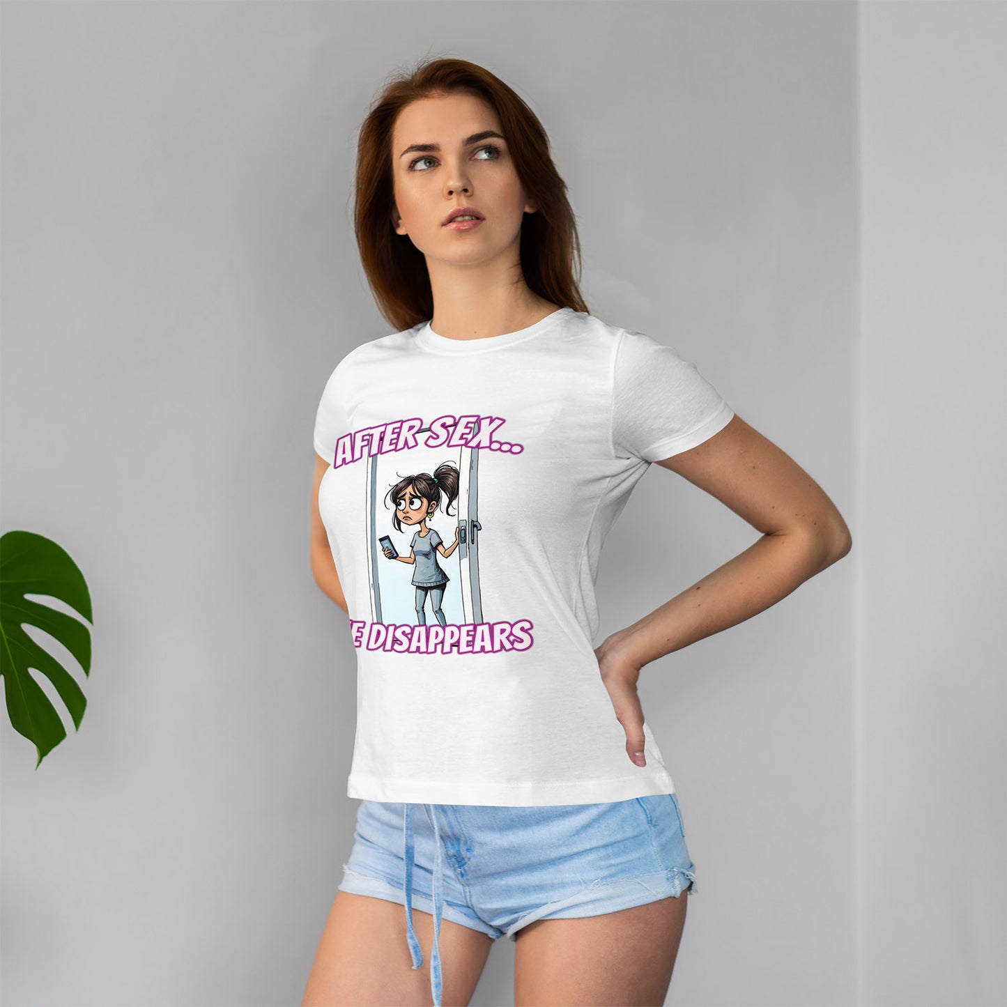After Sex He Disappears Shirt - Funny Ghosting Cartoon Tee - Modern Dating Humor T-Shirt for Sarcastic Souls