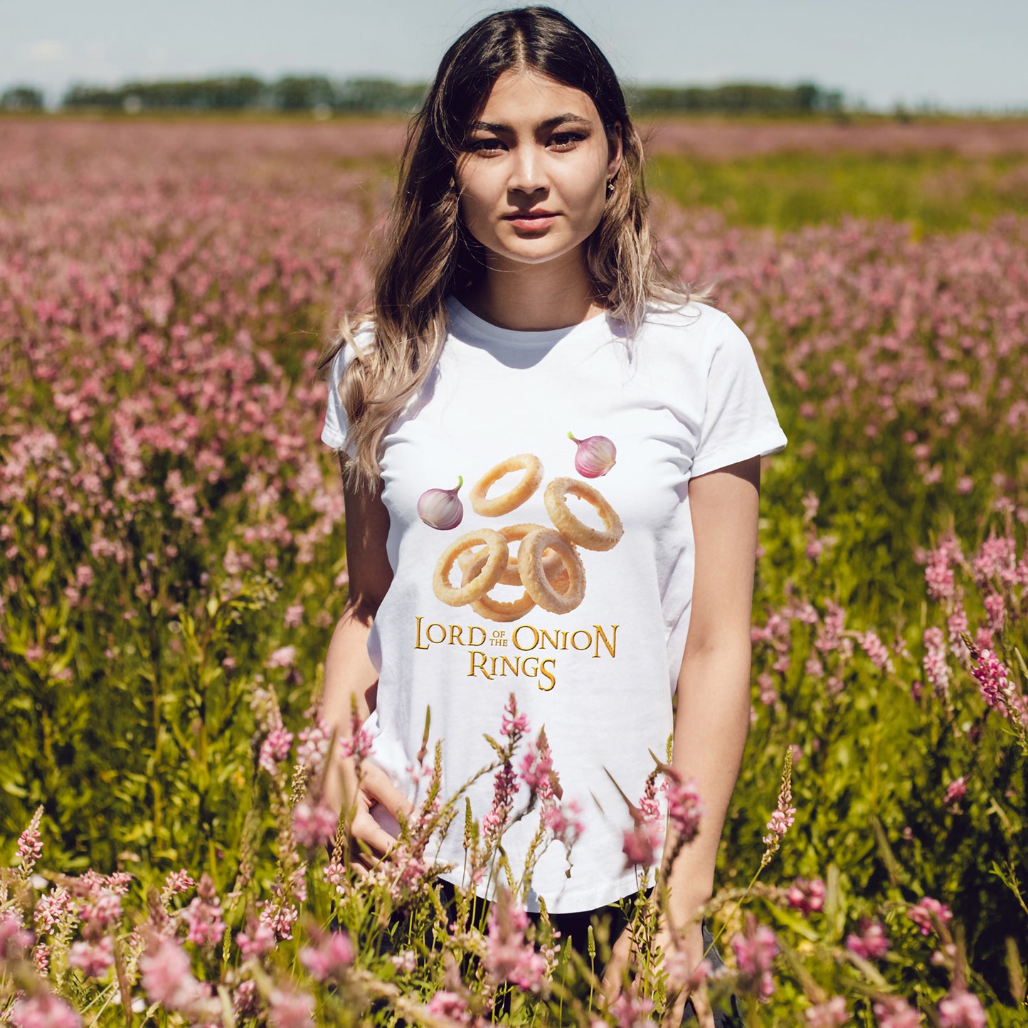 Lord of the Onion Rings - Funny Food & Fantasy Parody T-Shirt