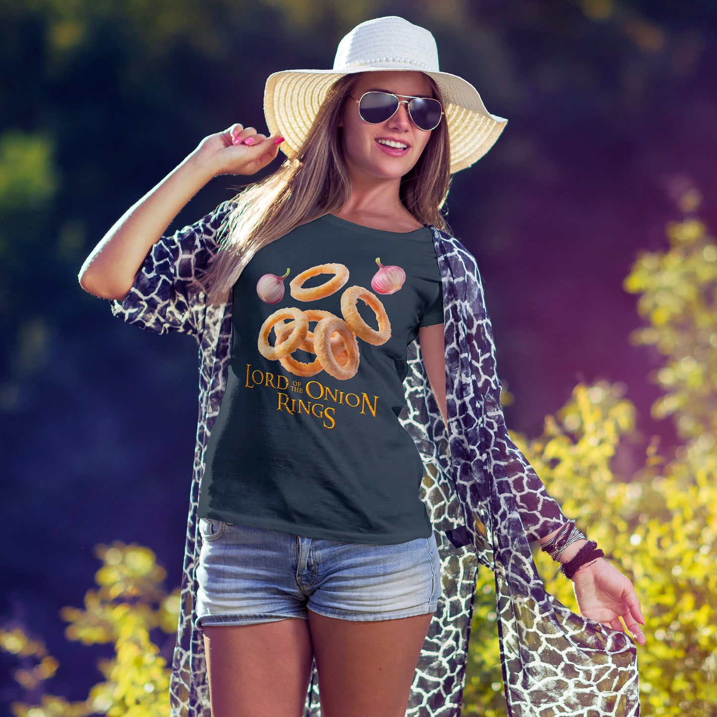 Lord of the Onion Rings - Funny Food & Fantasy Parody T-Shirt