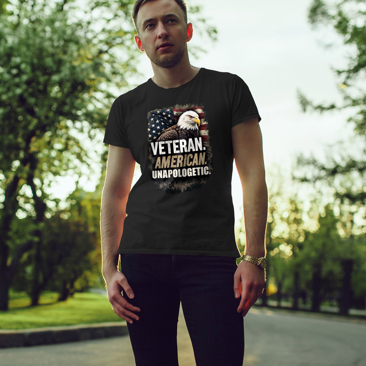 American Bold Veteran T-Shirt - Patriotic Military USA Pride Tee