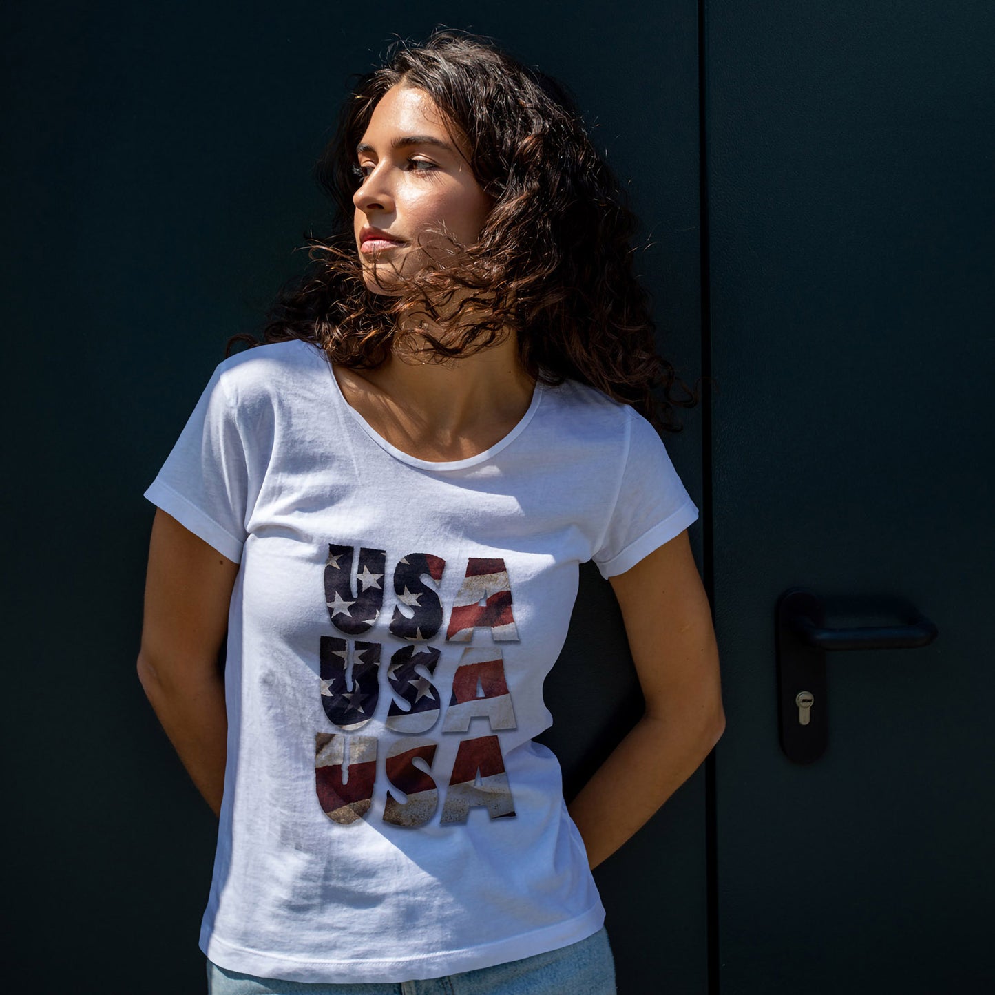 Vintage USA Flag T-Shirt - Distressed American Flag 4th of July Tee