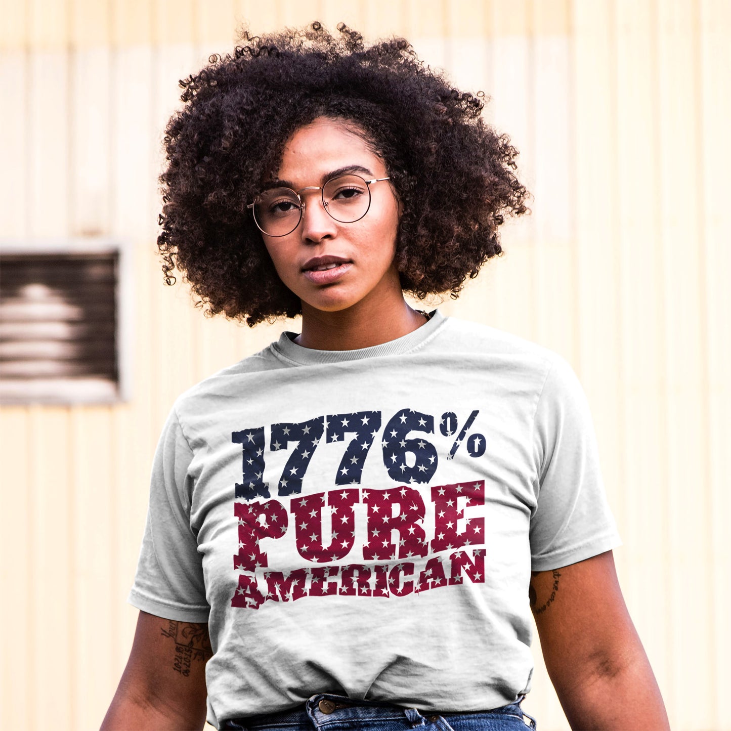 1776 Pure American T-Shirt - Vintage Patriotic USA 4th of July Tee