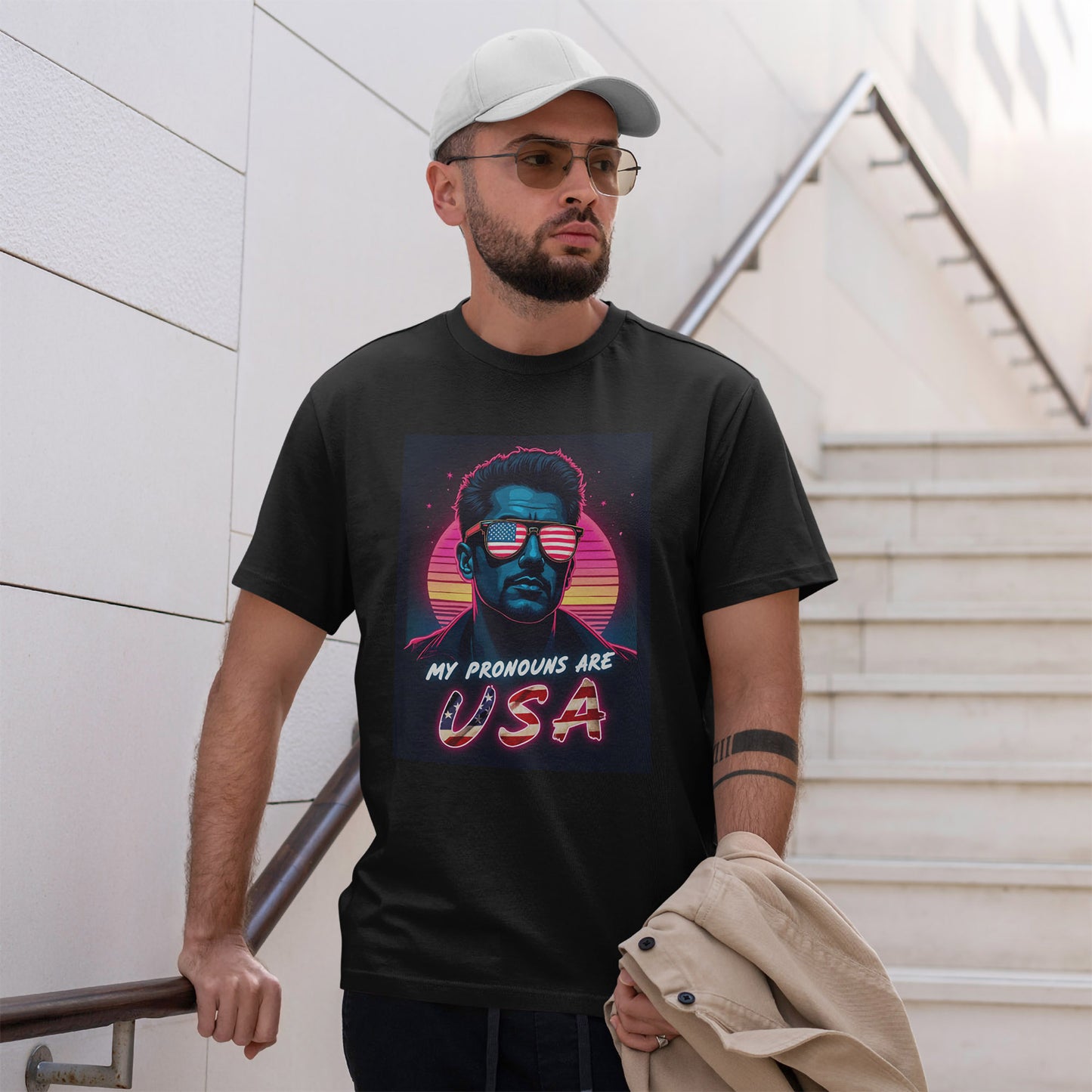 My Pronouns Are USA T-Shirt - Bold Patriotic Funny Conservative Tee