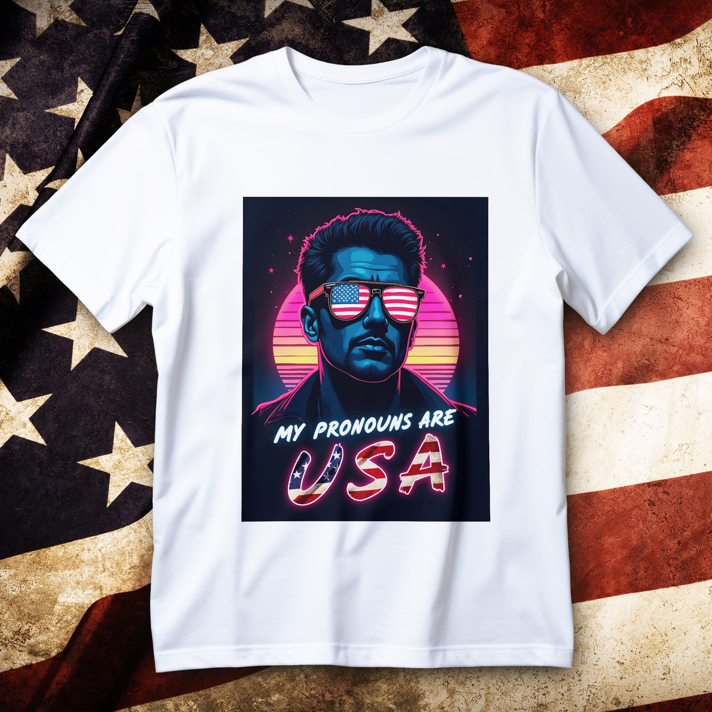 my pronouns are usa t-shirt, bold patriotic funny conservative tee