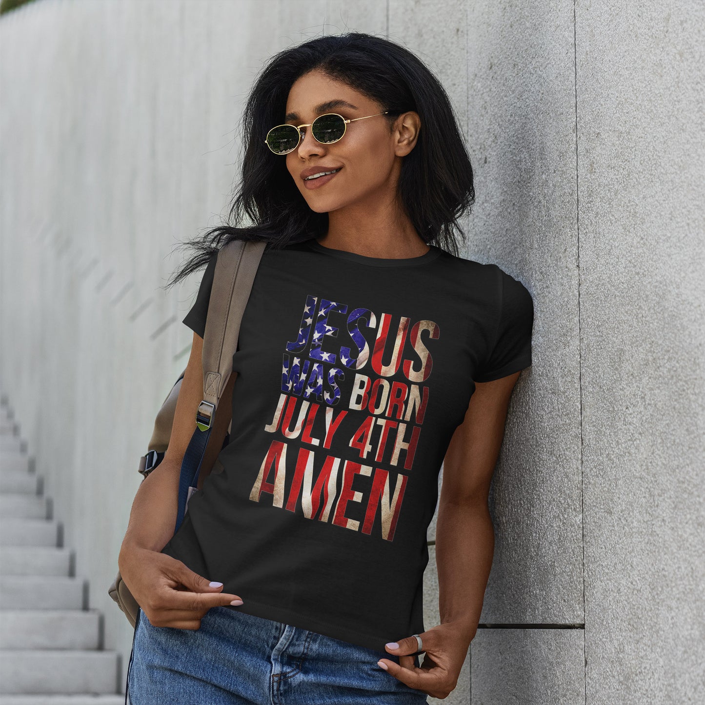 Jesus Was Born July 4th T-Shirt | Patriotic Christian 4th of July Tee