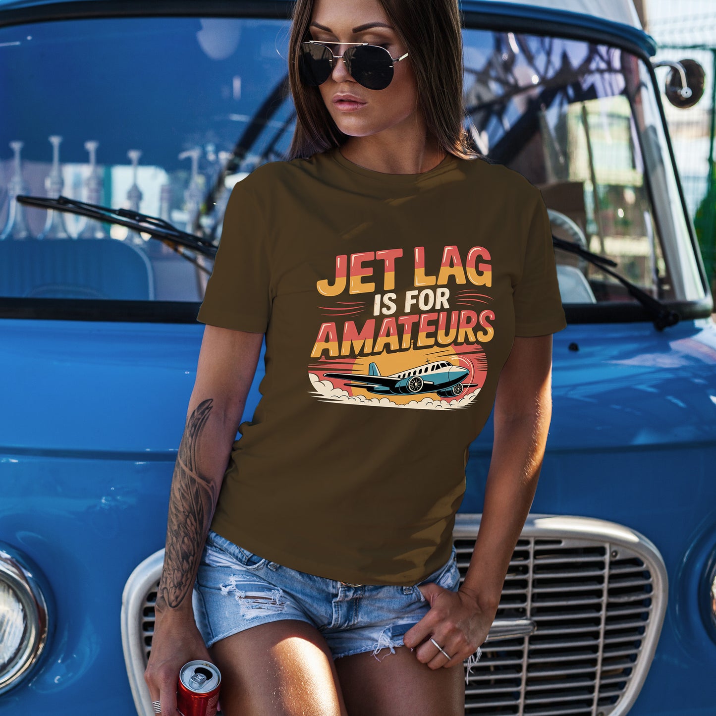 Jet Lag Is For Amateurs T-Shirt - Funny Frequent Flyer Retro Airplane Tee