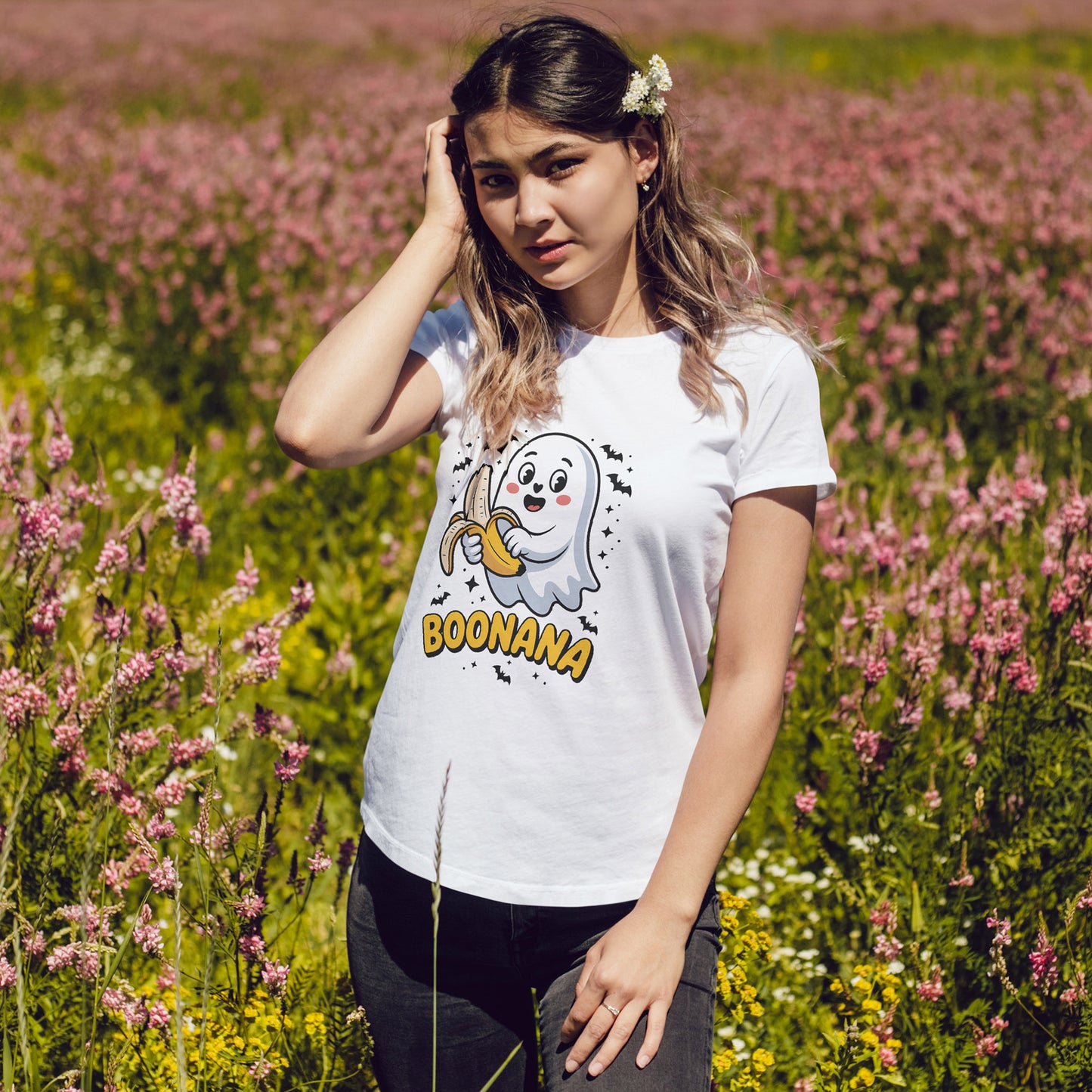 Boonana Ghost T-Shirt - Cute Halloween Banana Pun Tee