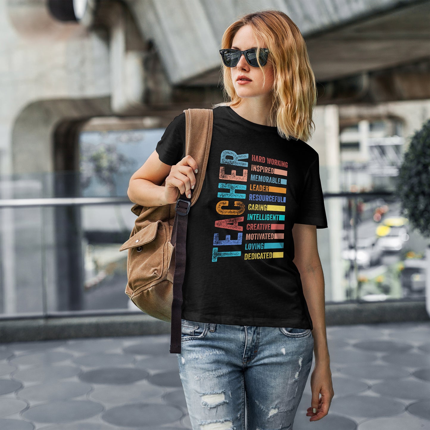 TEACHER Acronym Shirt - Colorful Back to School Gift for Teachers, Appreciation Tee, Educator Staff T-Shirt