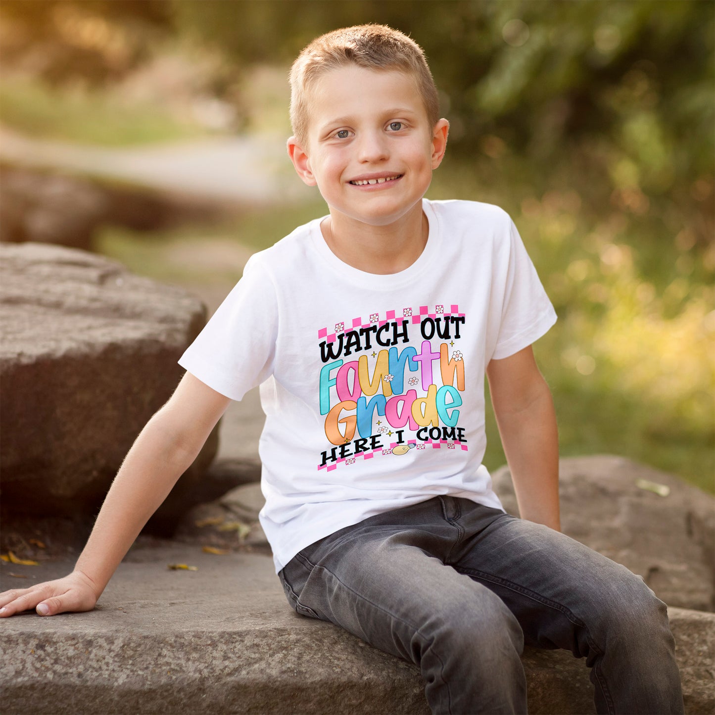 Watch Out Fourth Grade Shirt - Funny Kids Back to School Tee, Heavy Cotton 4th Grade Shirt, First Day of School Outfit