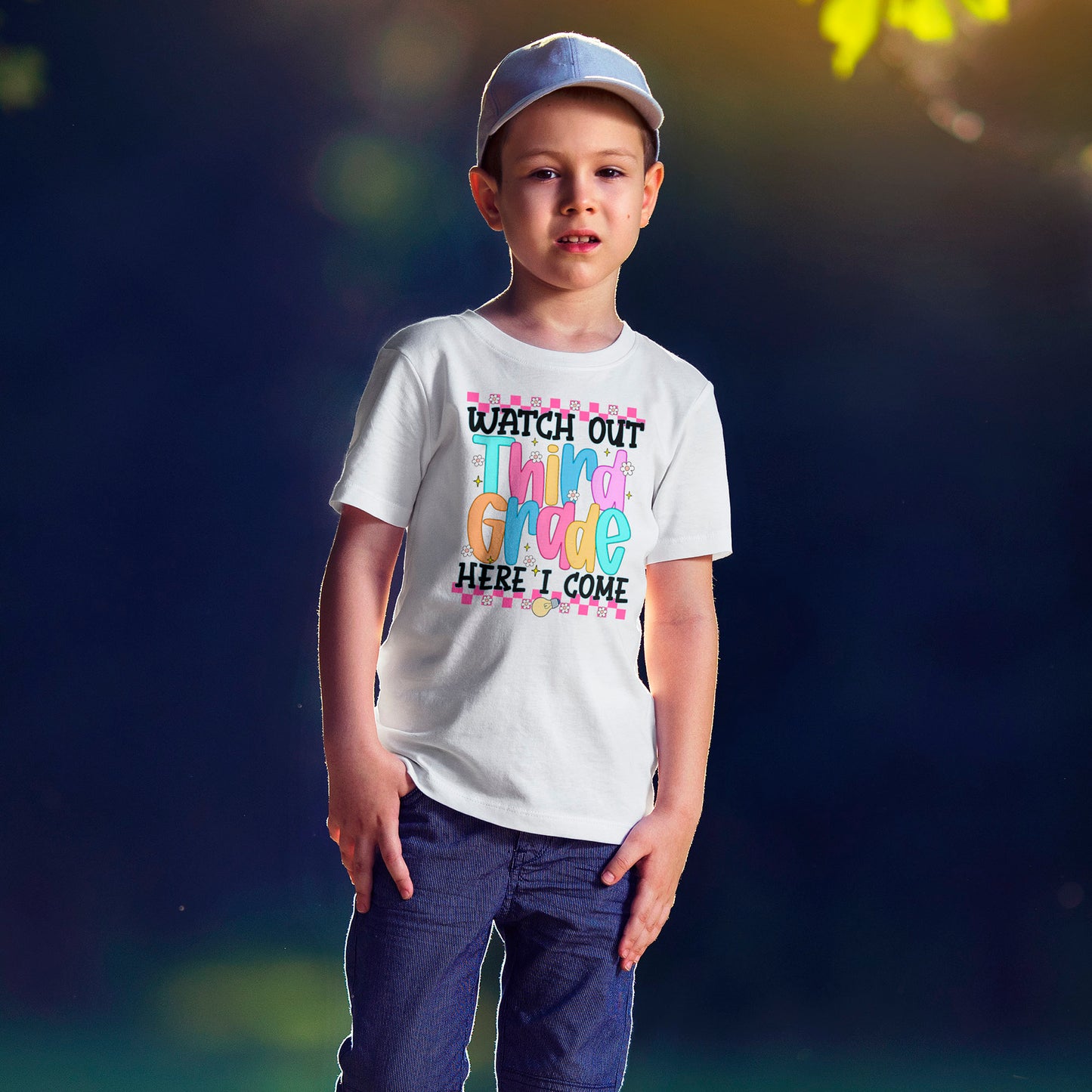 Watch Out Third Grade Shirt - Colorful Kids Back to School Tee, Heavy Cotton T-Shirt for 3rd Grade, First Day of School Outfit