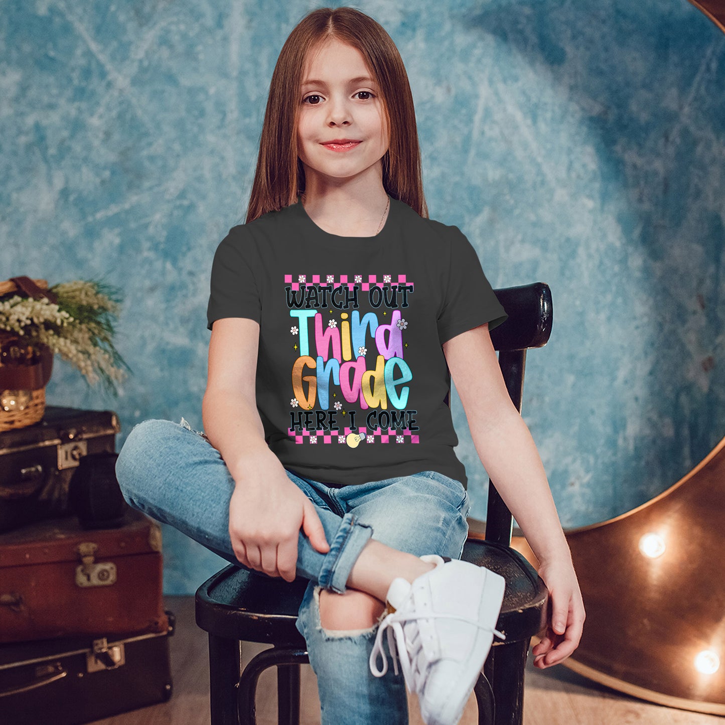 Watch Out Third Grade Shirt - Colorful Kids Back to School Tee, Heavy Cotton T-Shirt for 3rd Grade, First Day of School Outfit