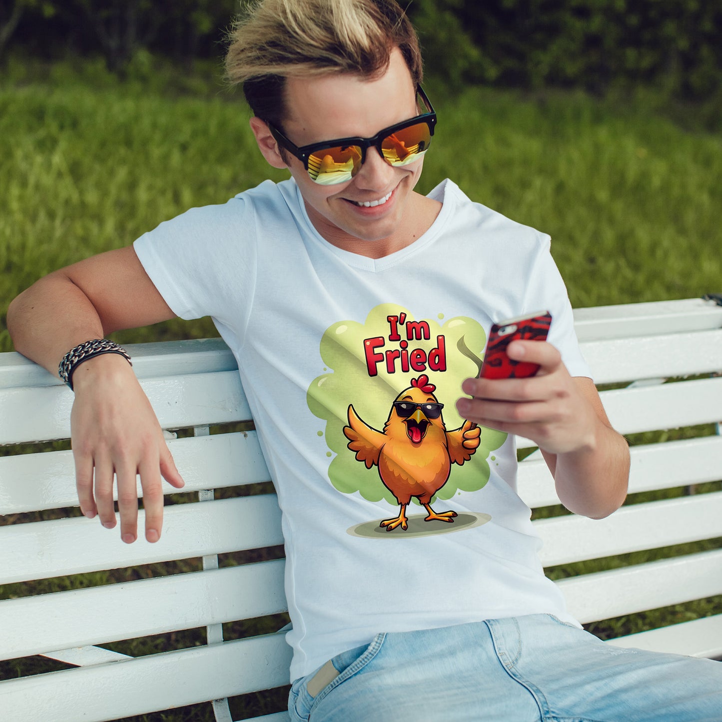 I'm Fried Chicken T-Shirt - Funny 420 Stoner Tee