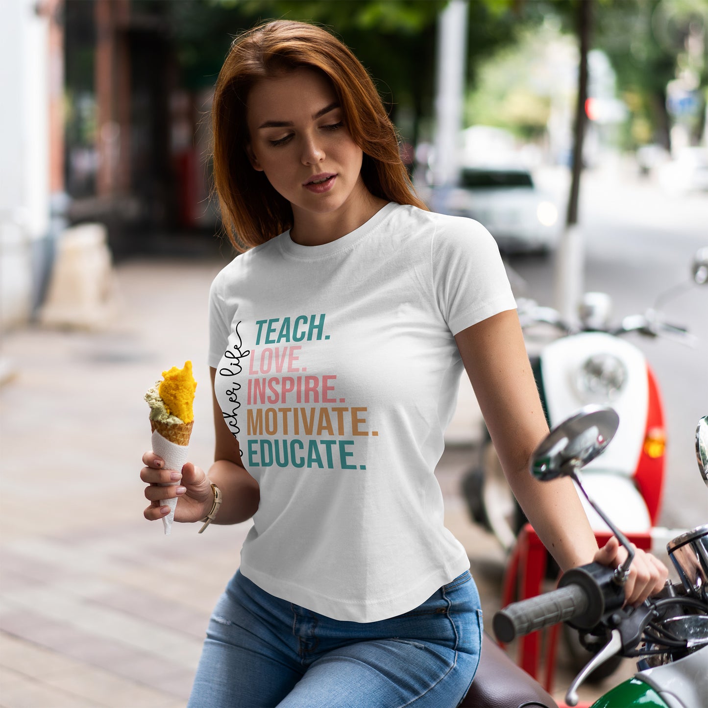 Teach Love Inspire Motivate Educate Shirt - Minimalist Teacher Life Tee, Positive Education Shirt Gift for Educators & Coaches