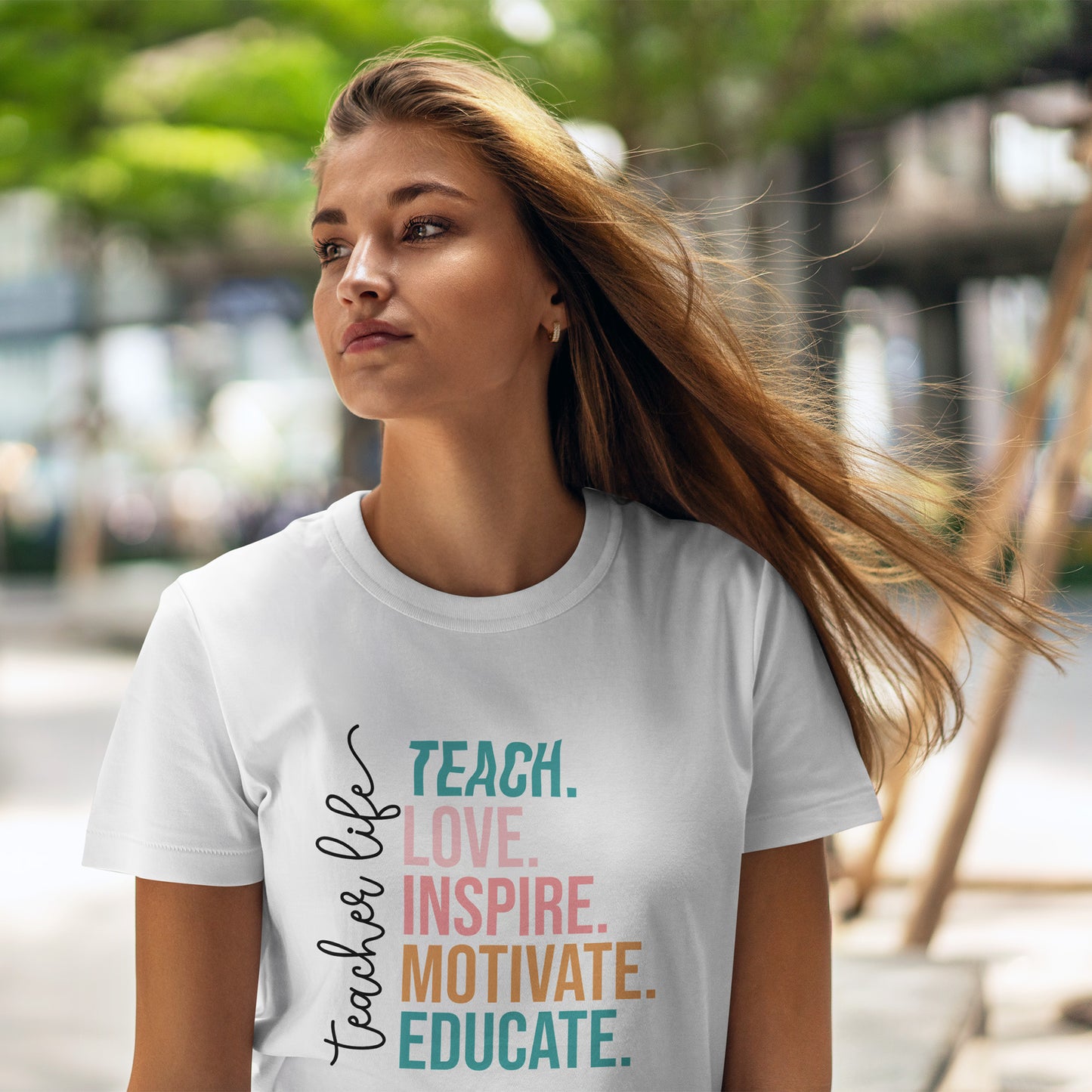 Teach Love Inspire Motivate Educate Shirt - Minimalist Teacher Life Tee, Positive Education Shirt Gift for Educators & Coaches