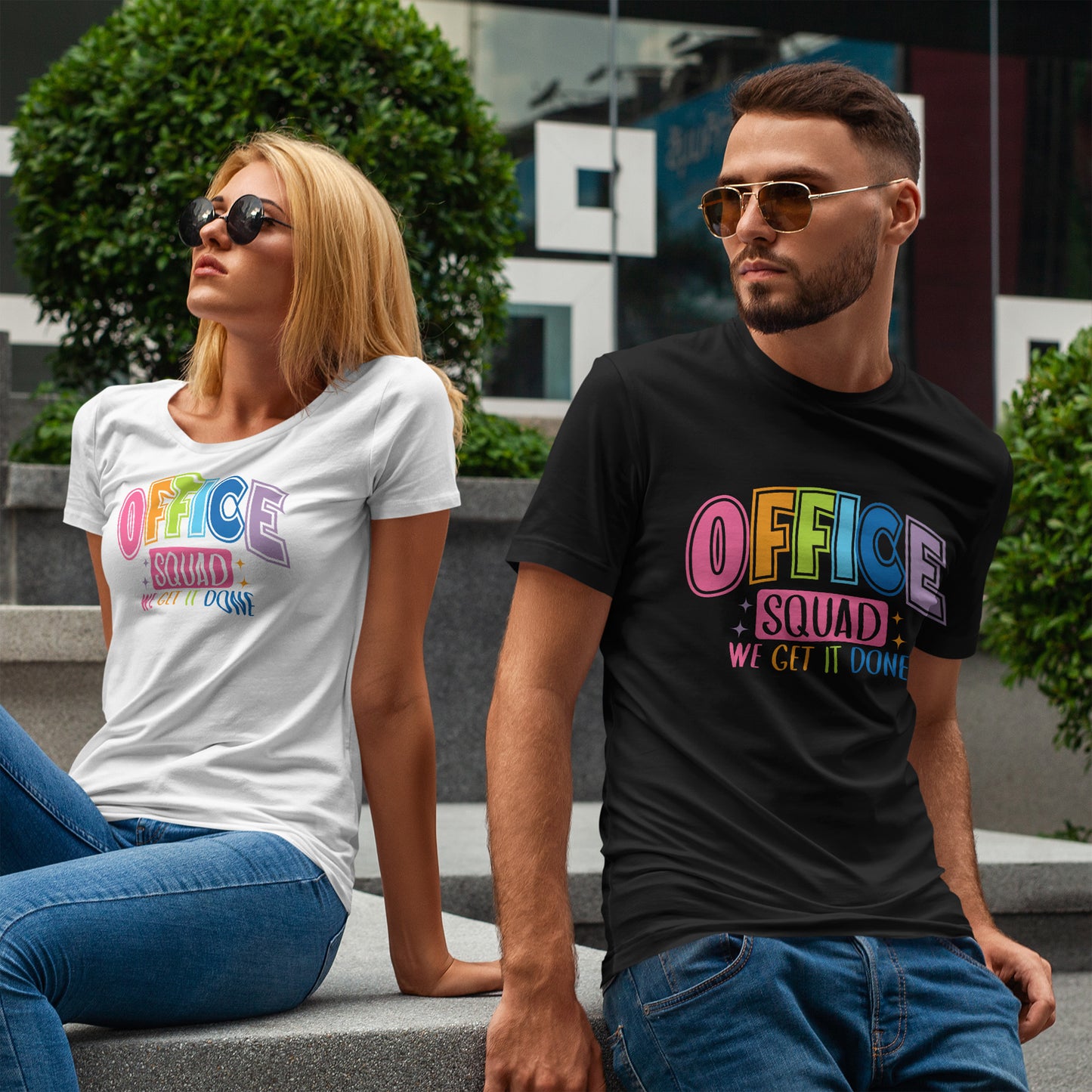 Office Squad Shirt - Colorful Team Admin Tee for Secretaries & School Staff, Funny Office Teamwork Shirt, We Get It Done Gift