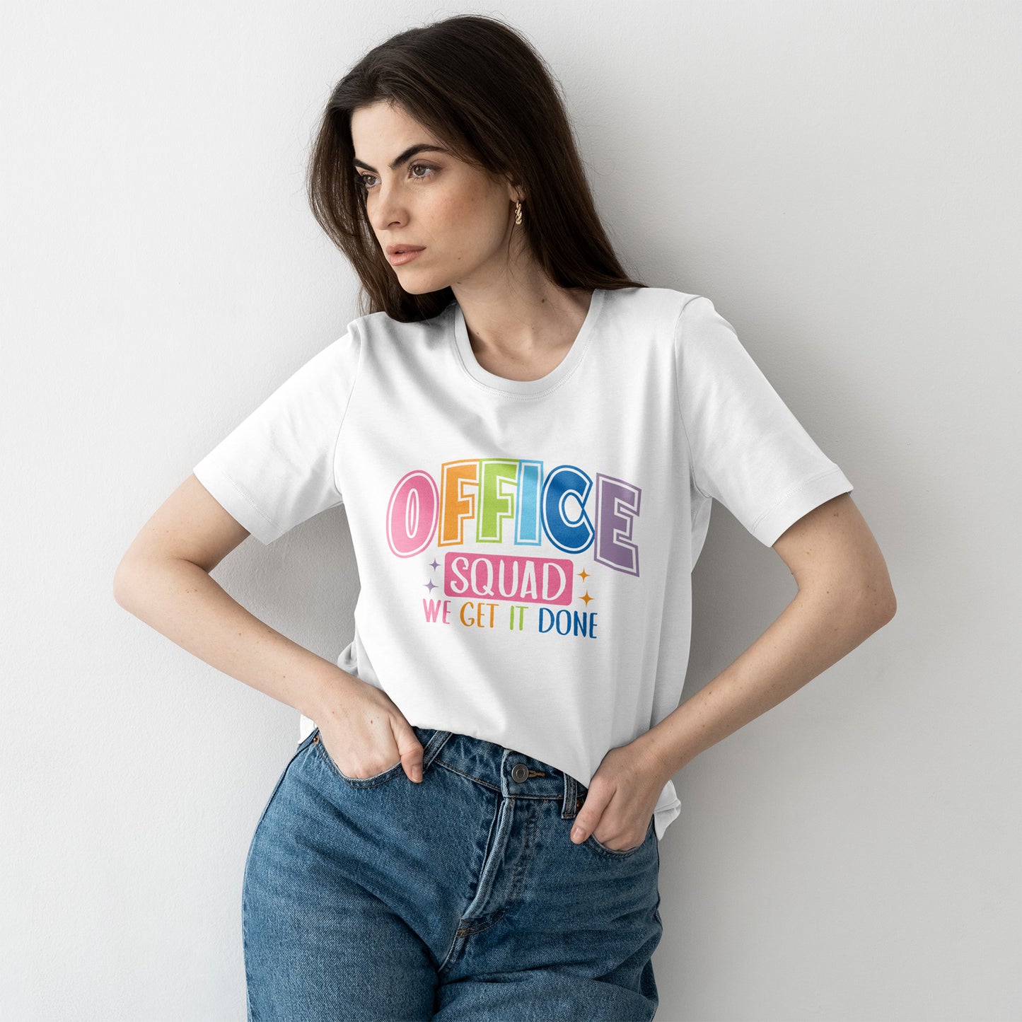Office Squad Shirt - Colorful Team Admin Tee for Secretaries & School Staff, Funny Office Teamwork Shirt, We Get It Done Gift