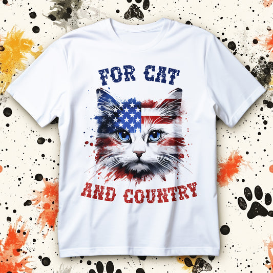 Patriotic cat shirt with American flag design for 4th of July