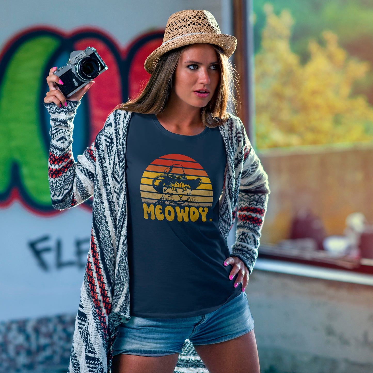 Meowdy T-Shirt - Funny Cowboy Cat Western Tee