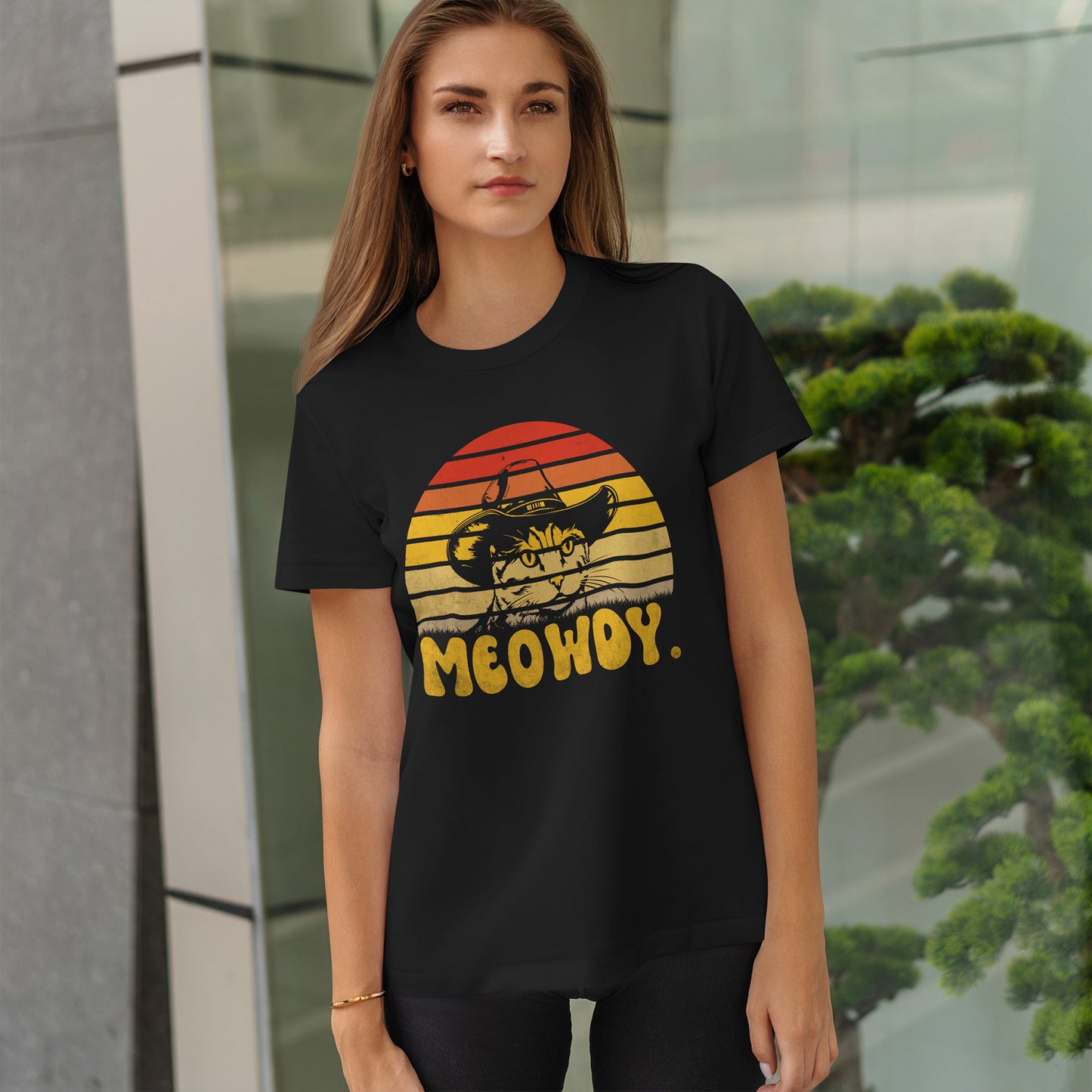 Meowdy T-Shirt - Funny Cowboy Cat Western Tee