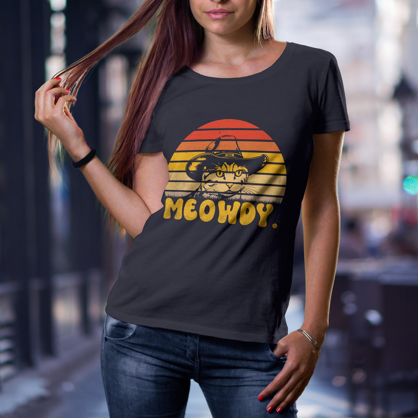 Meowdy T-Shirt - Funny Cowboy Cat Western Tee