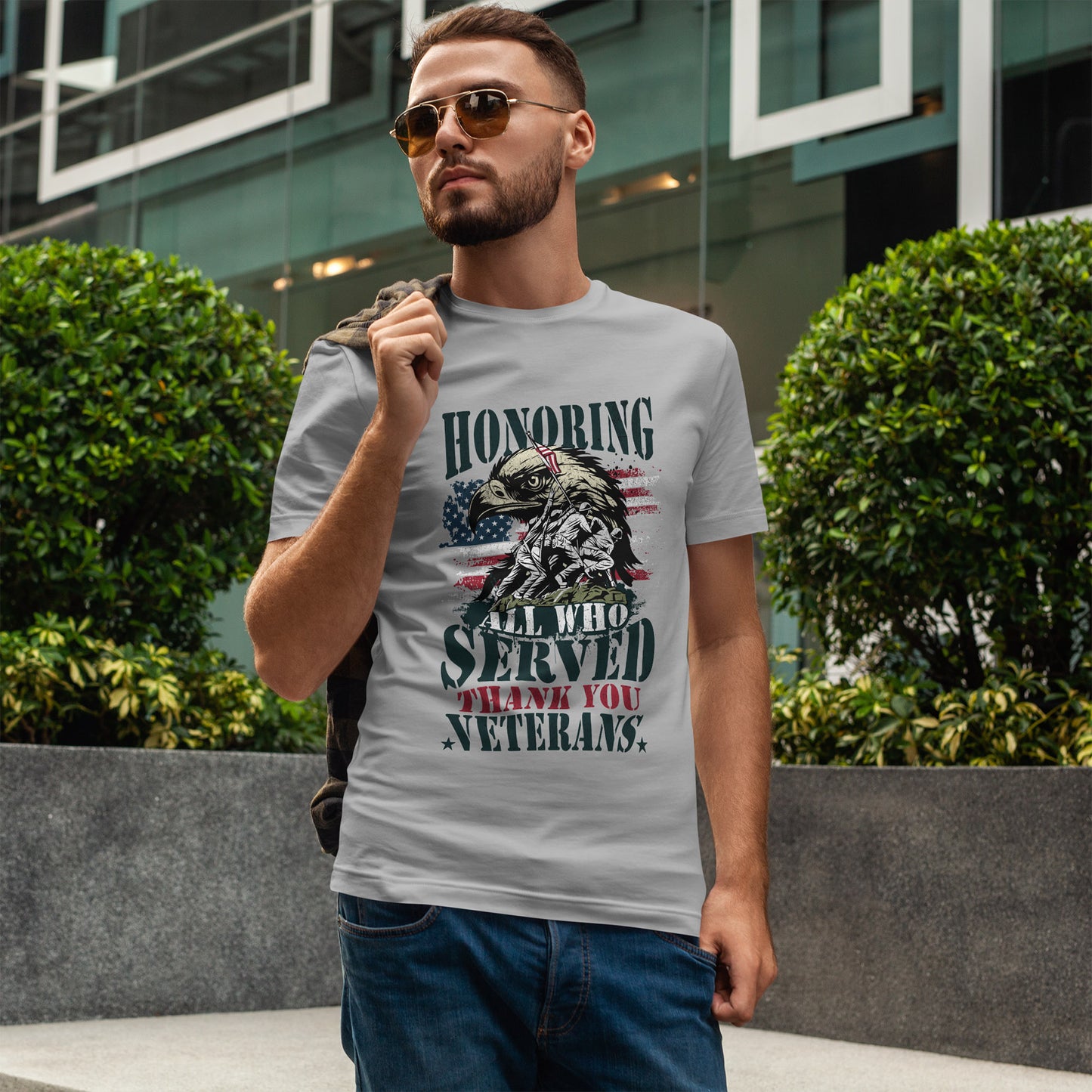 Thank You Veterans T-Shirt - Eagle, Flag & Iwo Jima Tribute Tee