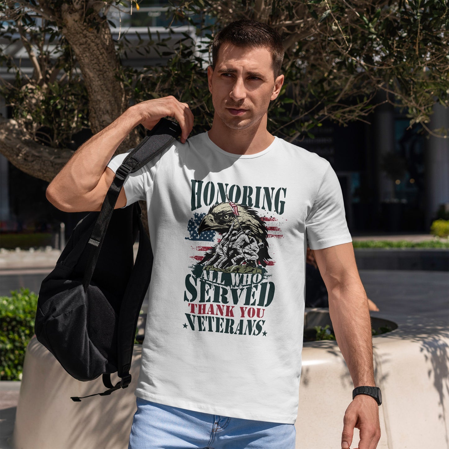 Thank You Veterans T-Shirt - Eagle, Flag & Iwo Jima Tribute Tee