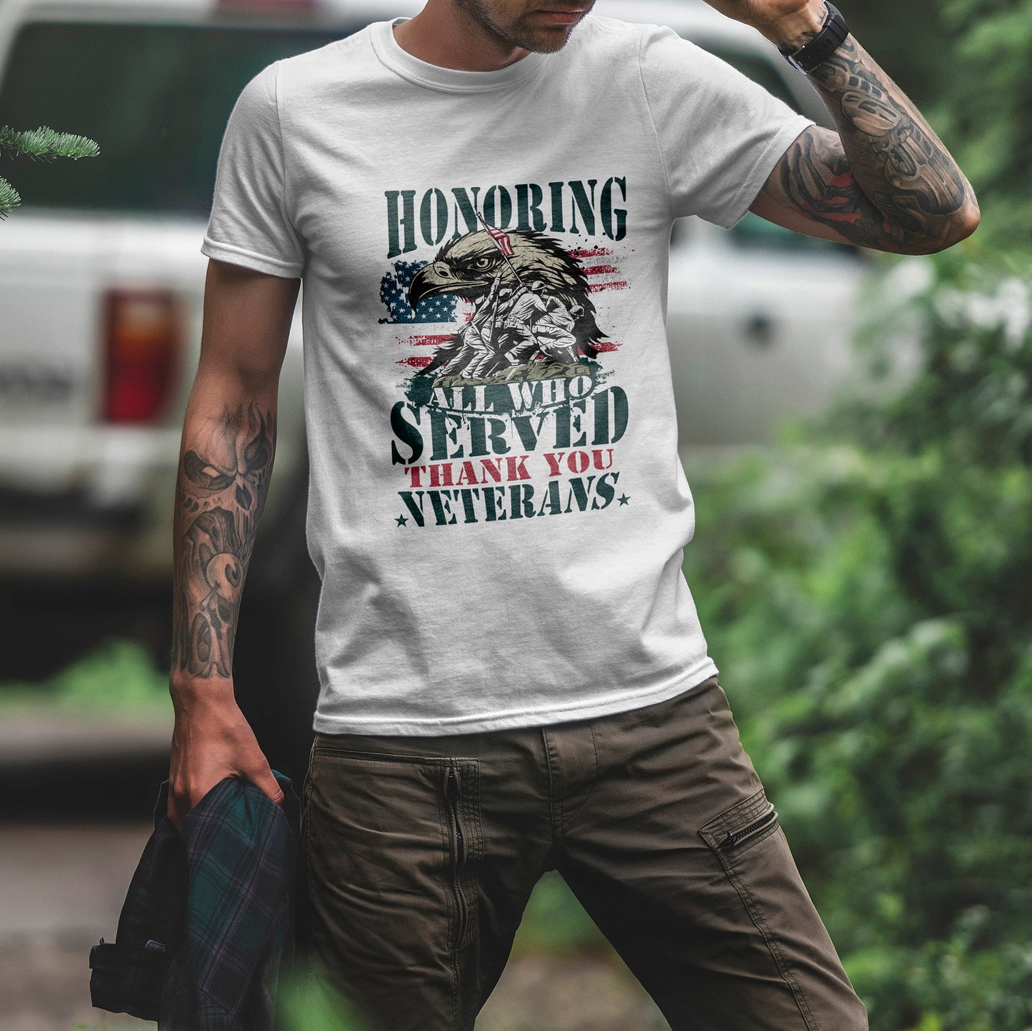 Thank You Veterans T-Shirt - Eagle, Flag & Iwo Jima Tribute Tee