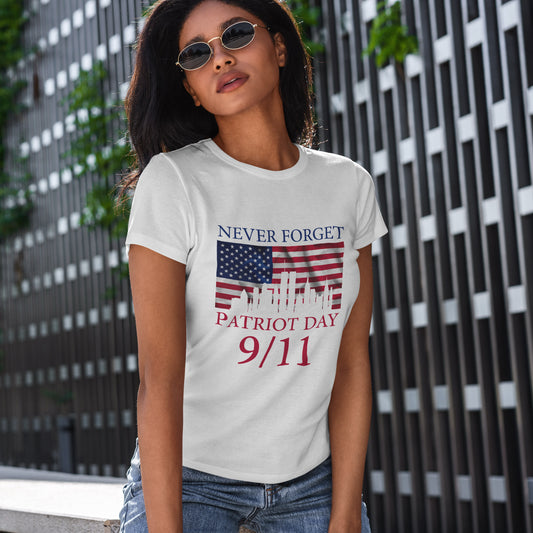 Patriot Day 9/11 T-Shirt - Never Forget American Flag NYC Memorial Tee