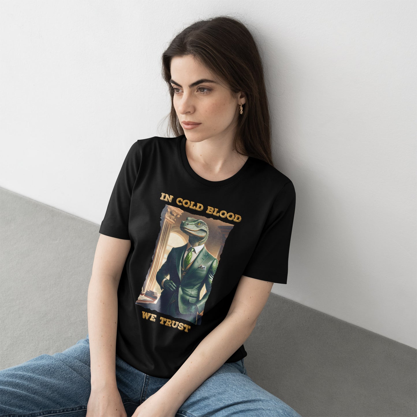In Cold Blood We Trust Shirt - Reptilian Meme Political Satire Tee