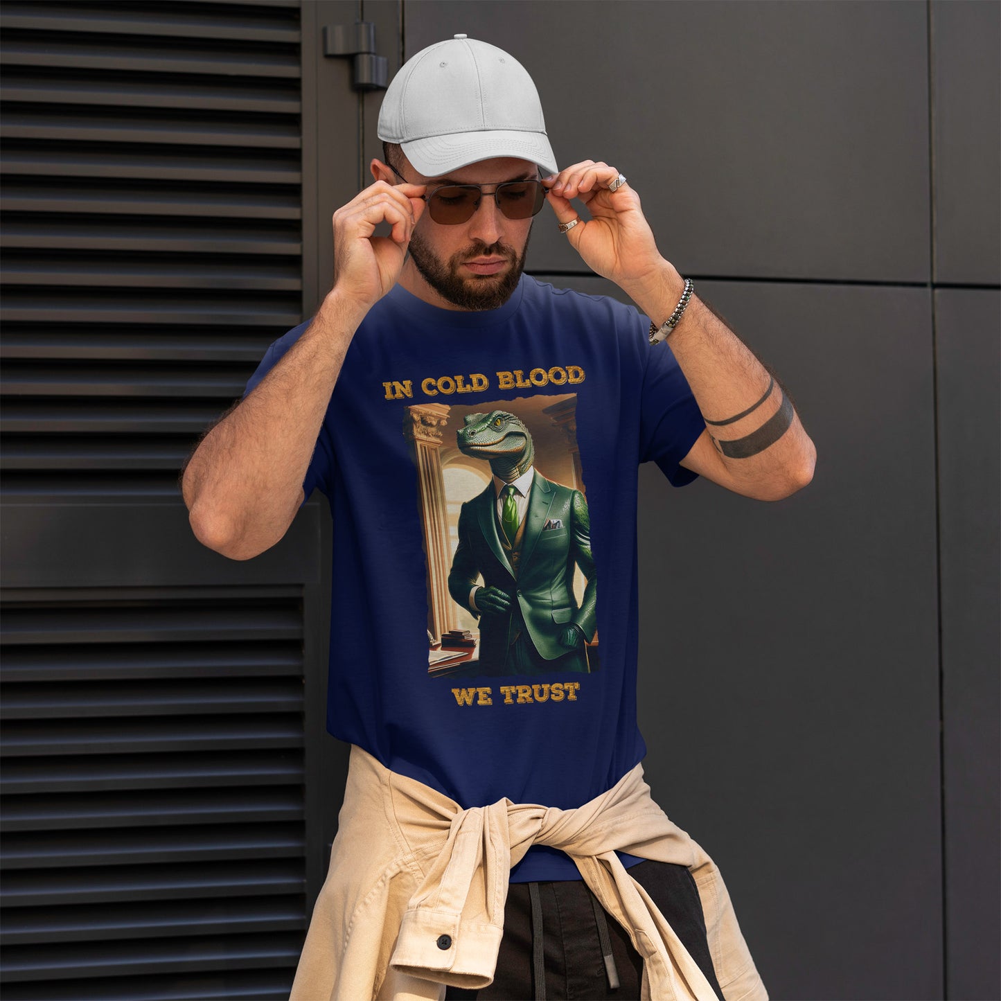 In Cold Blood We Trust Shirt - Reptilian Meme Political Satire Tee