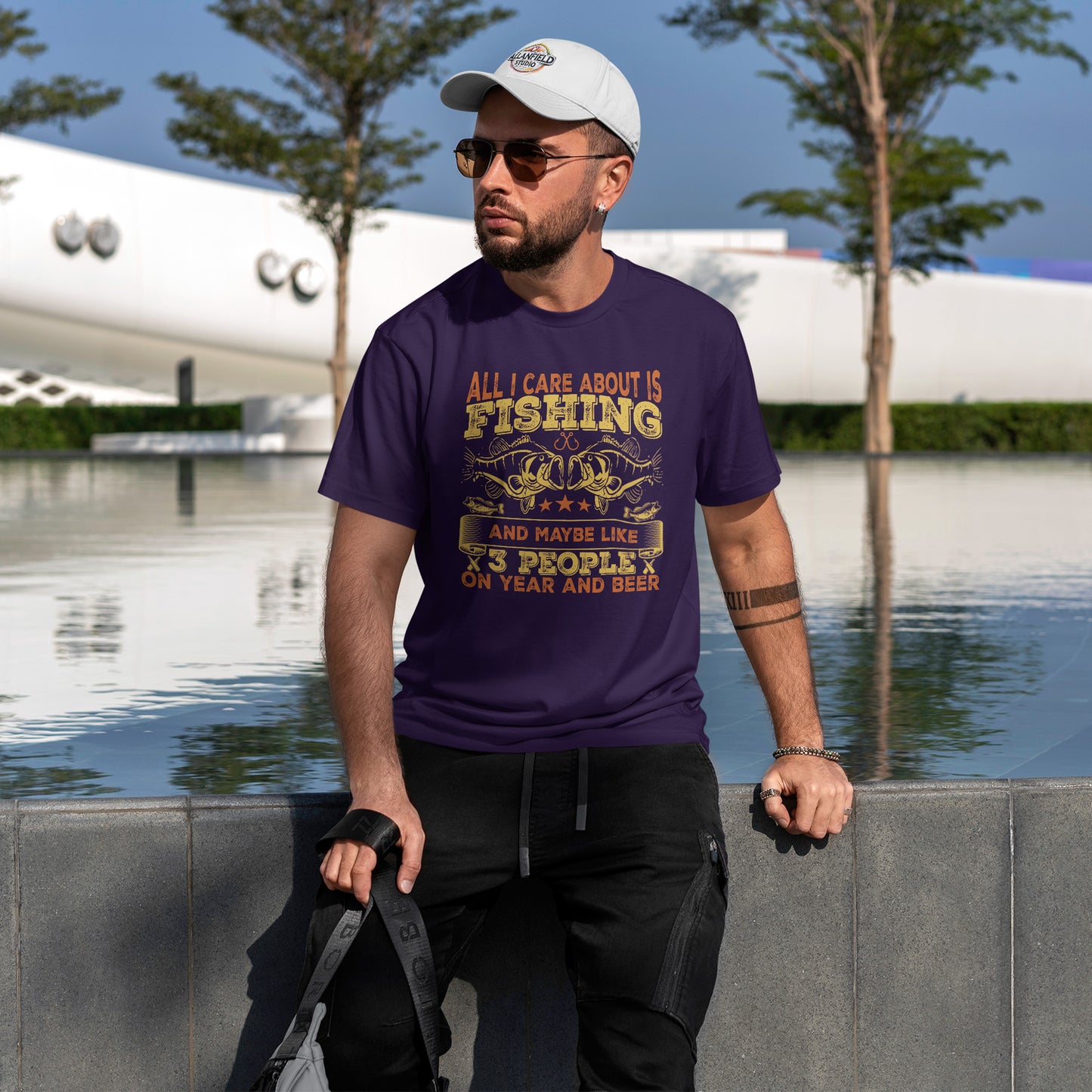 All I Care About Is Fishing T-Shirt - Funny Angler Tee