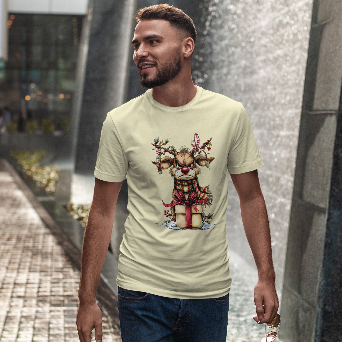 Grumpy Reindeer Gift Box Christmas T-Shirt