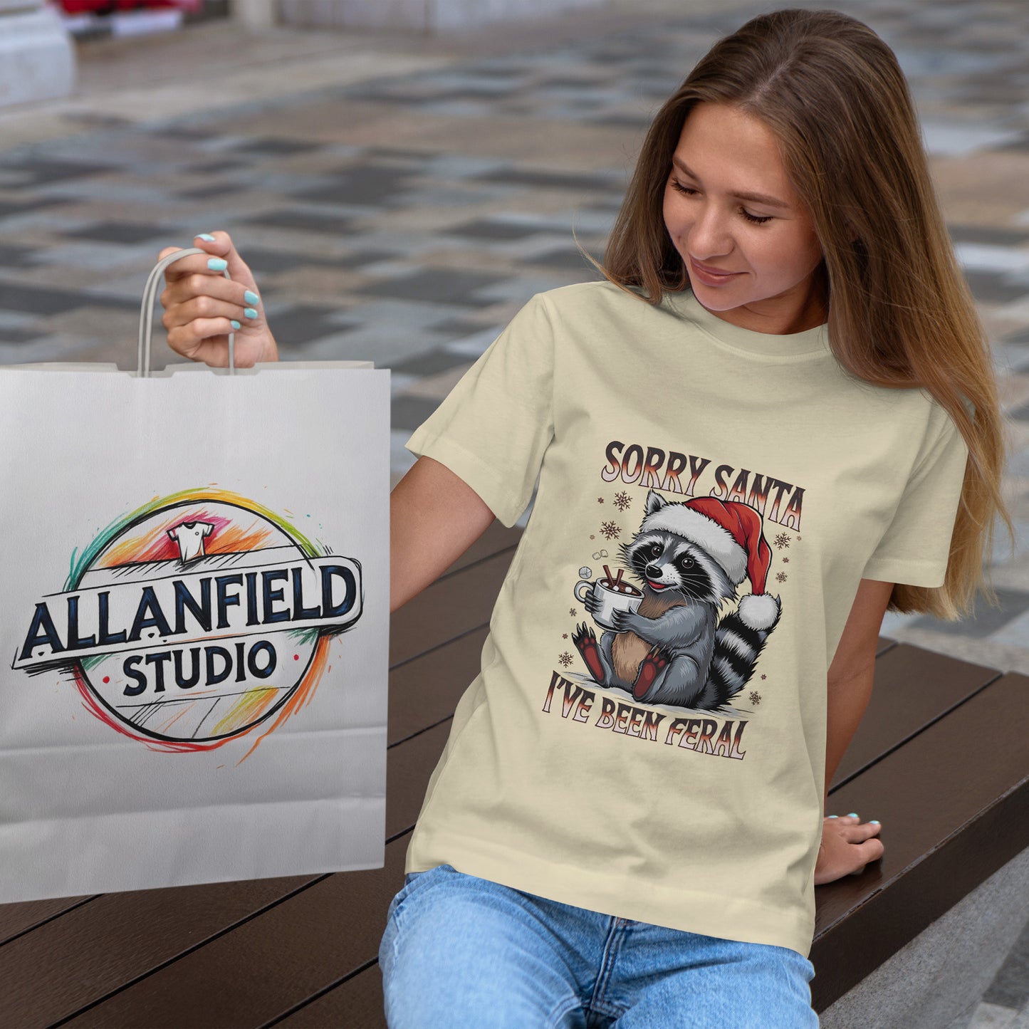 Sorry Santa I've Been Feral Shirt - Funny Raccoon Christmas Tee