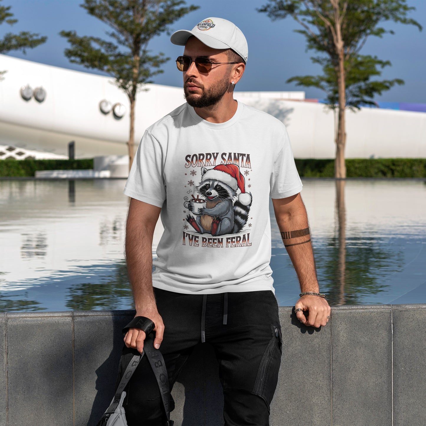 Sorry Santa I've Been Feral Shirt - Funny Raccoon Christmas Tee