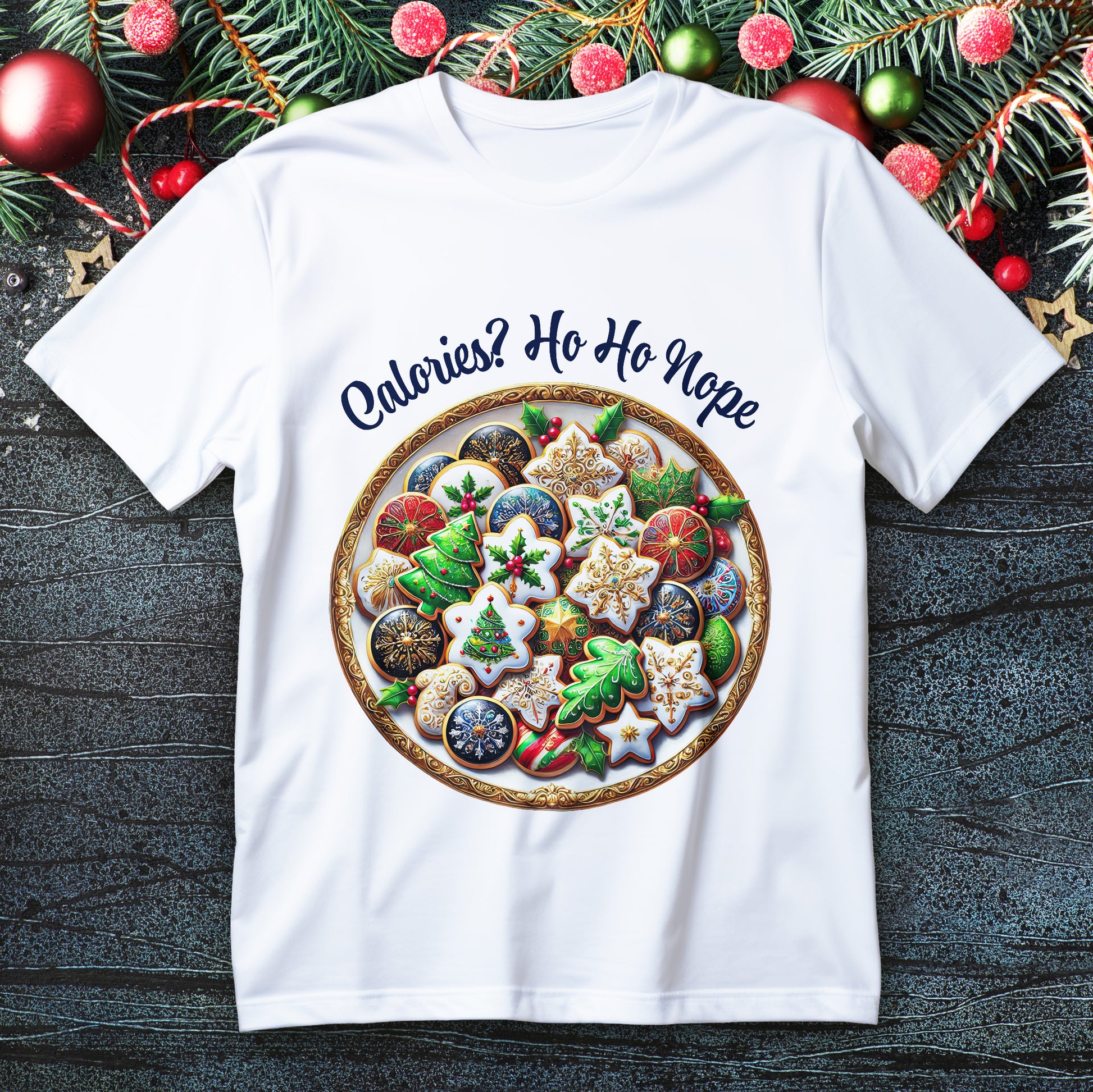 Calories Ho Ho Nope Christmas cookie shirt