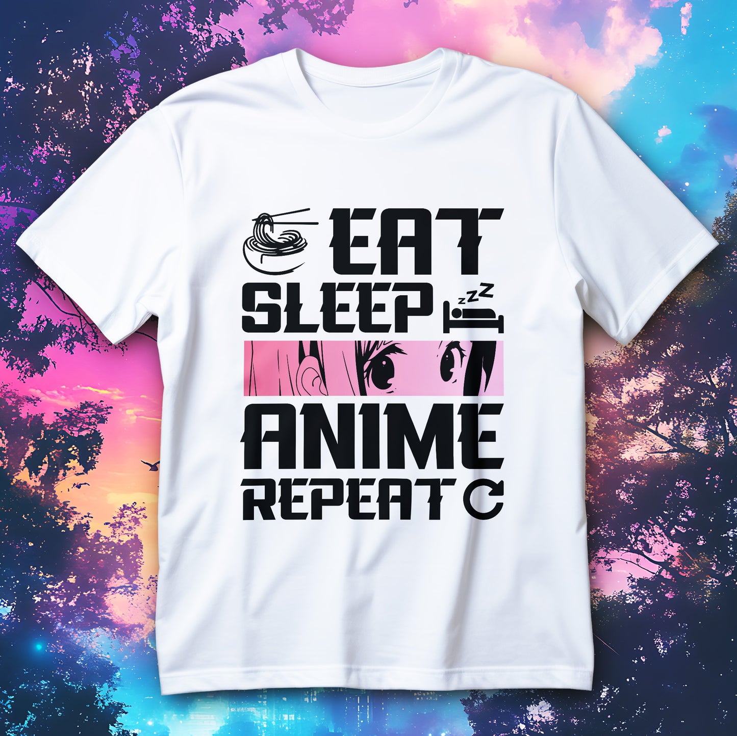 Eat Sleep Anime Repeat minimalist icon anime shirt