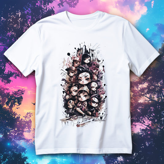 Urban chibi crew anime graffiti streetwear manga t-shirt