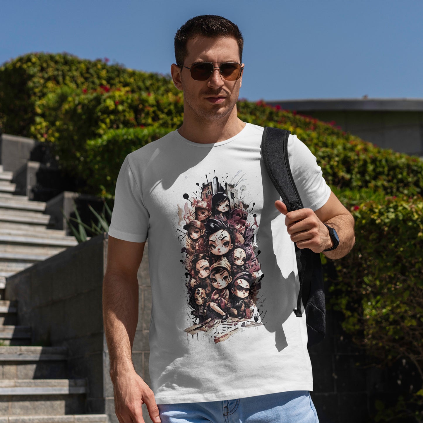 Urban Chibi Crew Anime Shirt - Graffiti Streetwear Manga Tee