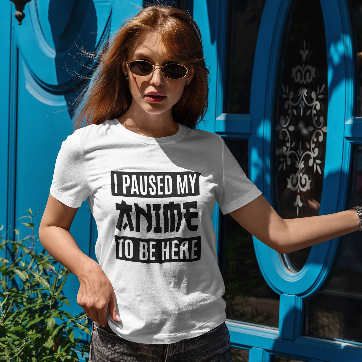 I Paused My Anime To Be Here Shirt - Otaku Text Tee